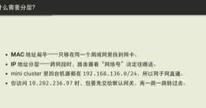 图中比较同一局域网和跨网段访问。MAC 地址用于本地网段内接口定位，IP 地址和默认网关用于跨网段转发。