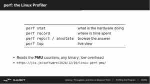 图中将 perf stat、perf record/report 和 perf top 的分工并列。前者描述总量,后两者把时间收缩到函数、调用路径和正在执行的热点。